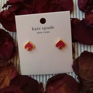 New Kate Spade everyday spade enamel studs ❤️, bright rose color